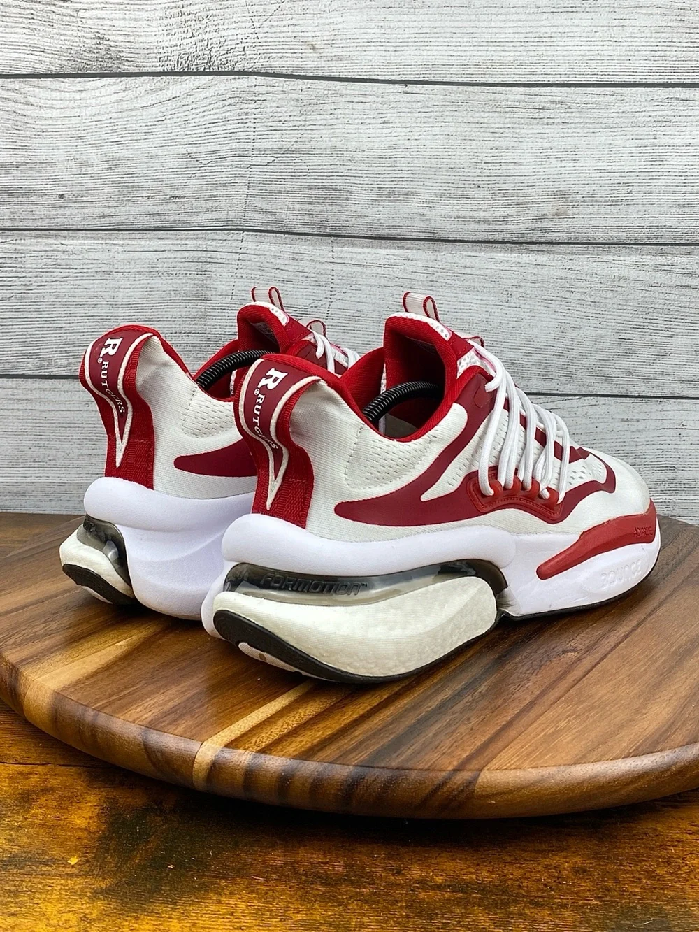 adidas NCAA Pack Rutgers Alphaboost V1 White Team Red Men’s Shoes IE1041 Size 11